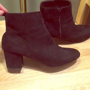 Black suede booties